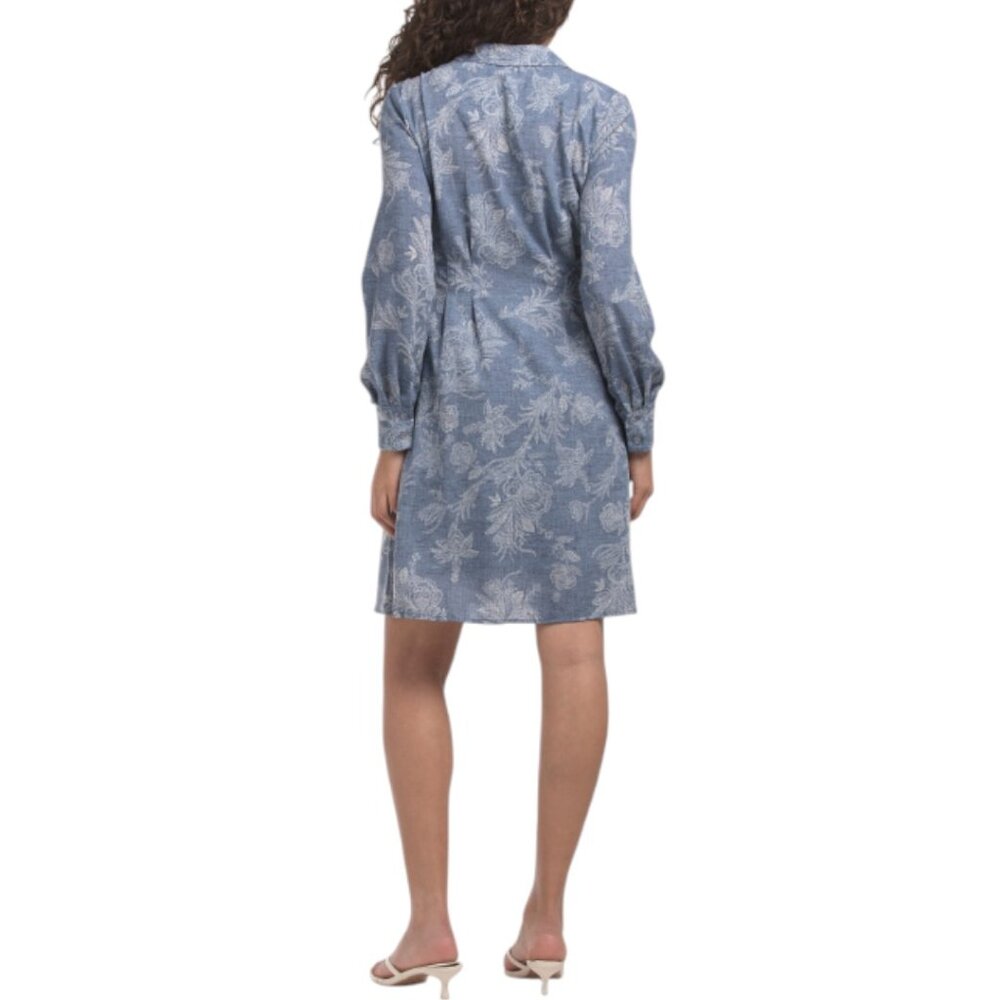 JULIA JORDAN Button Down Chambray Shirt Mini Dress - Picture 2 of 3